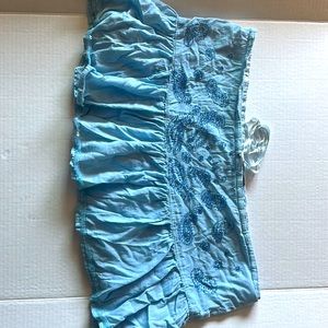 Vintage baby blue beaded mini skirt